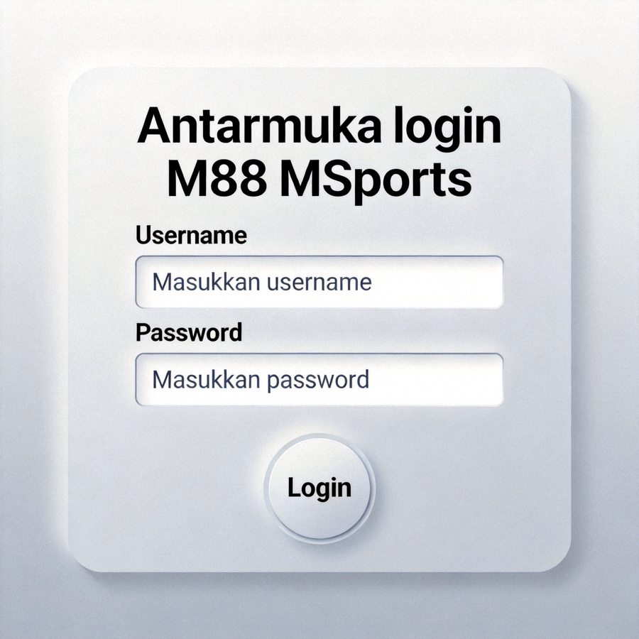 Antarmuka login M88 MSports